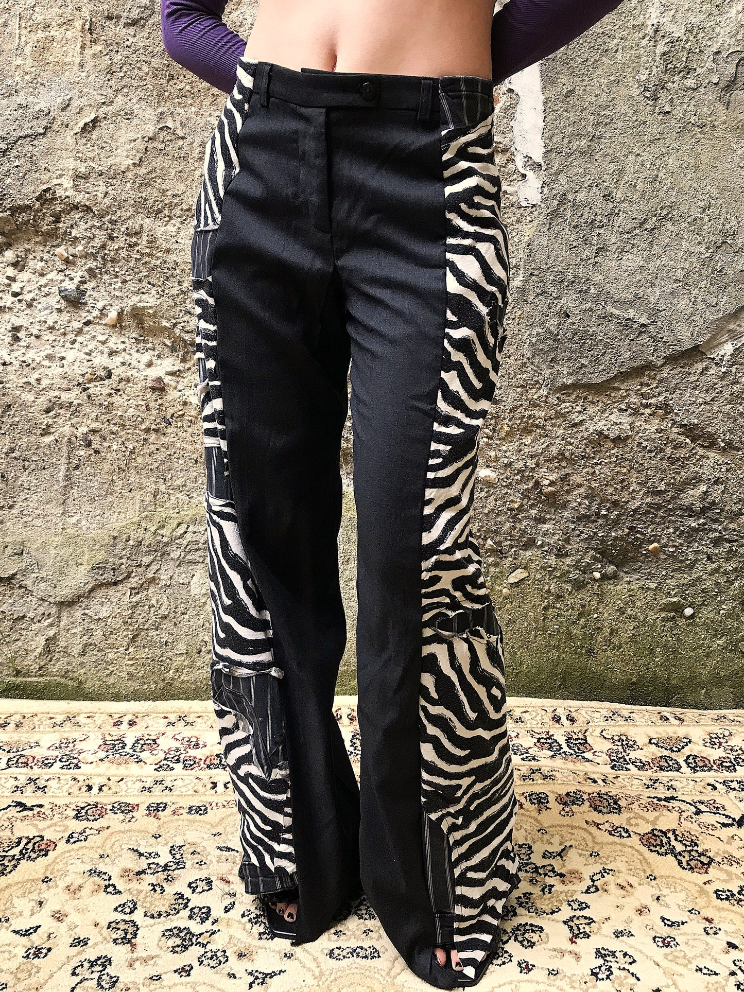 Overlay zebra trousers