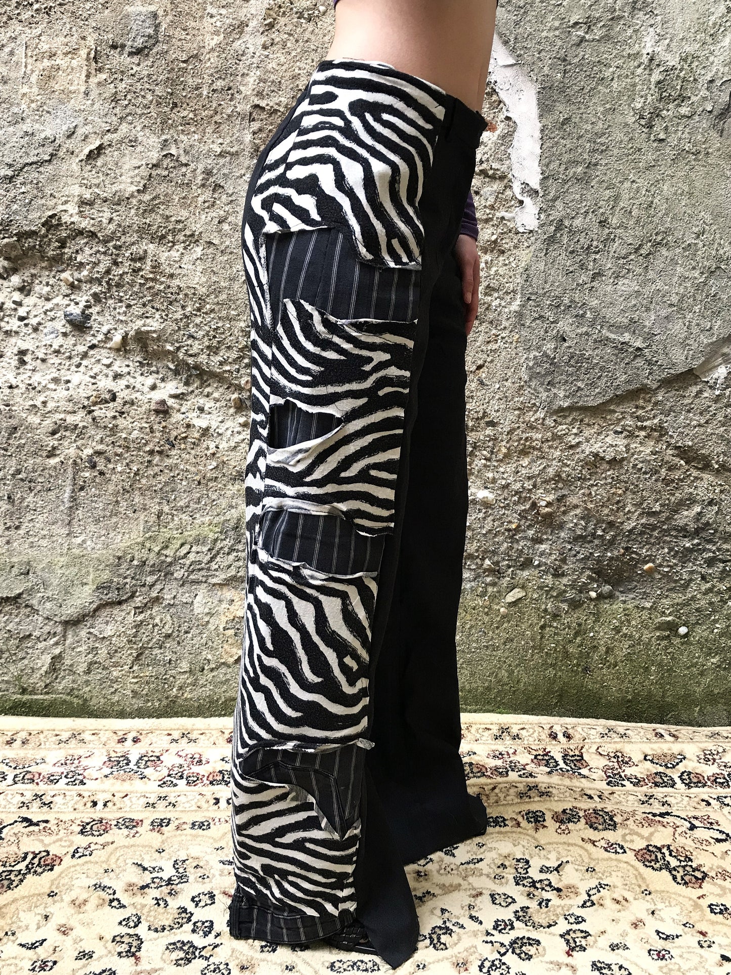 Overlay zebra trousers
