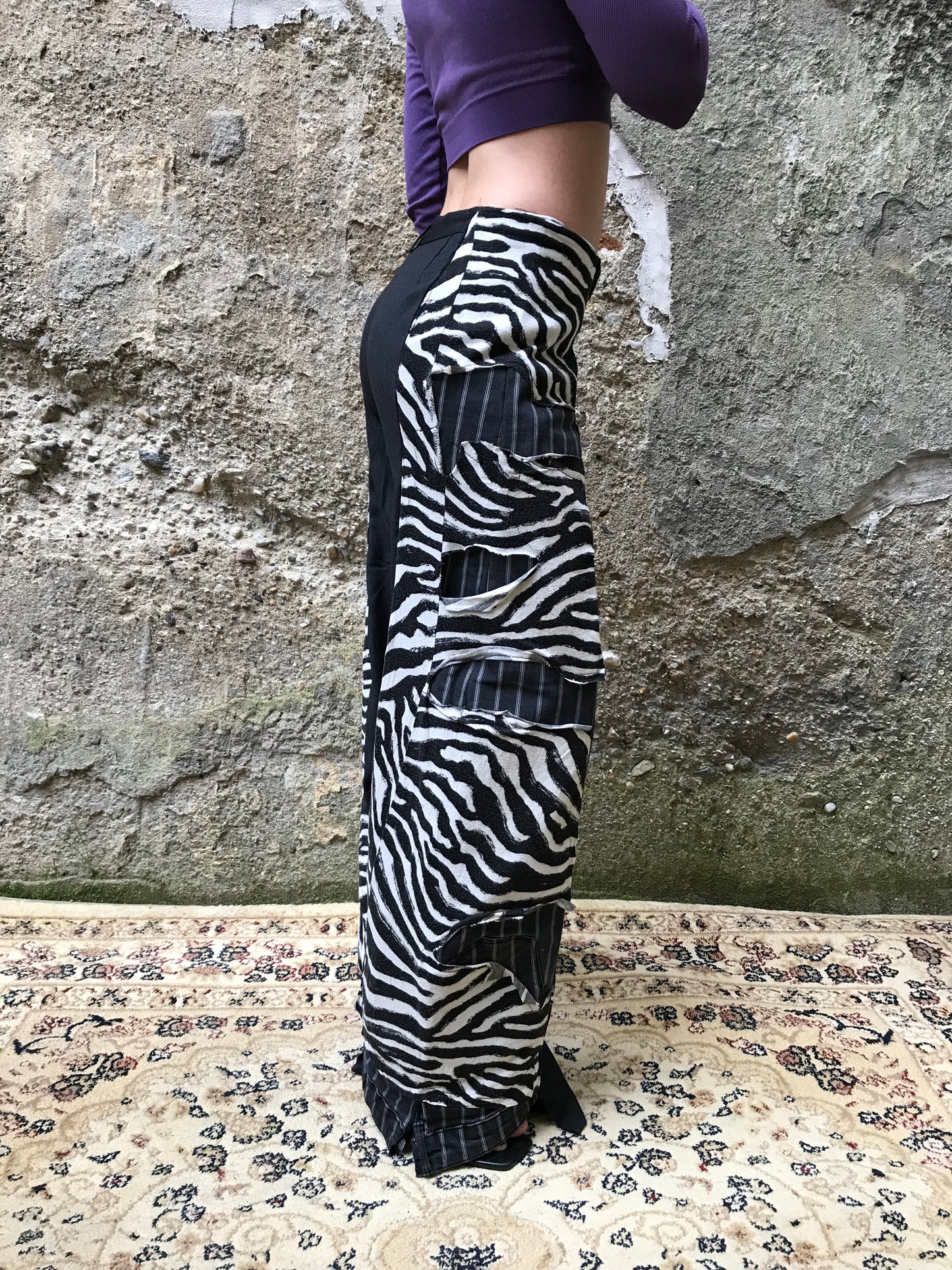 Overlay zebra trousers