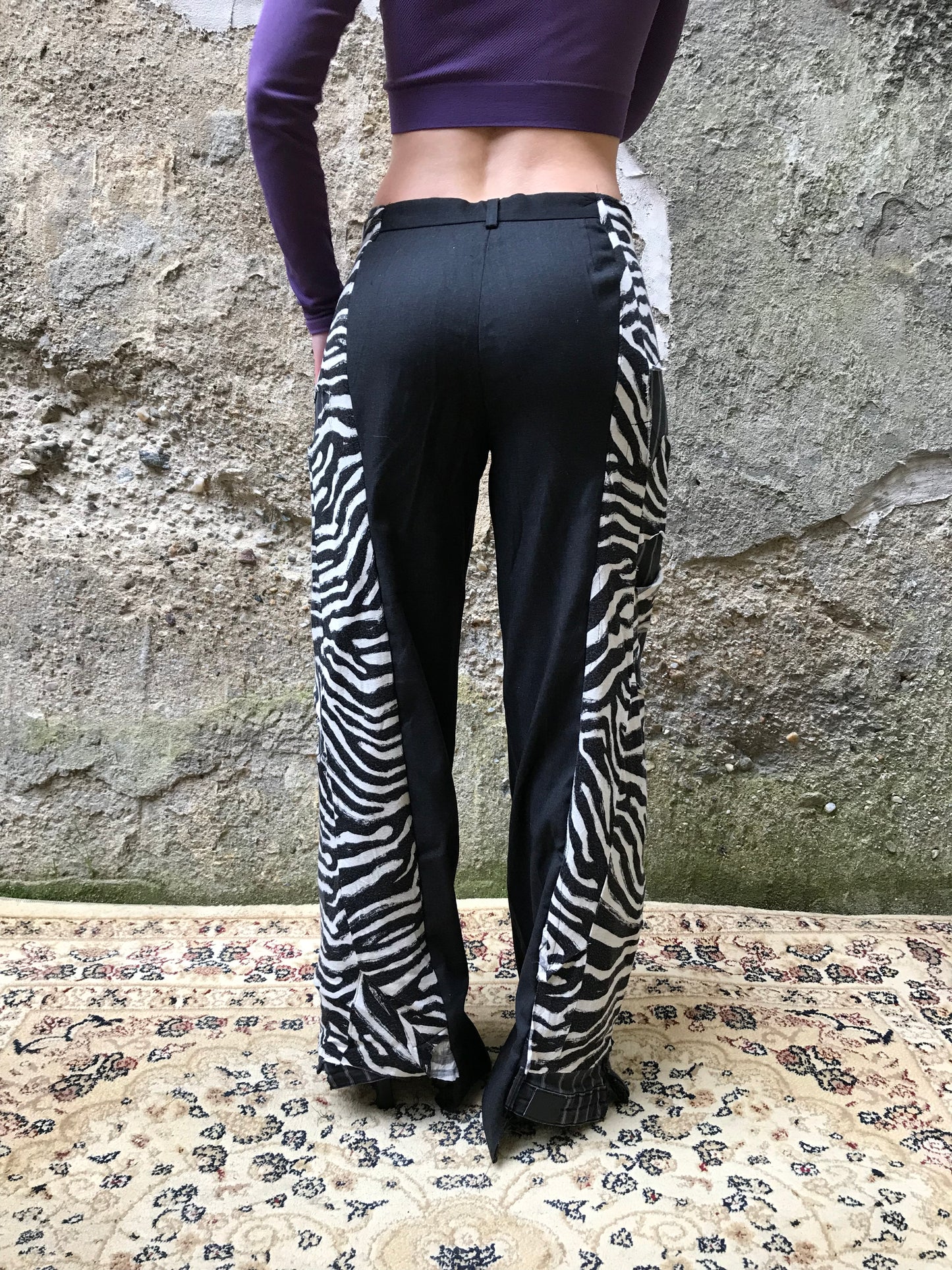 Overlay zebra trousers