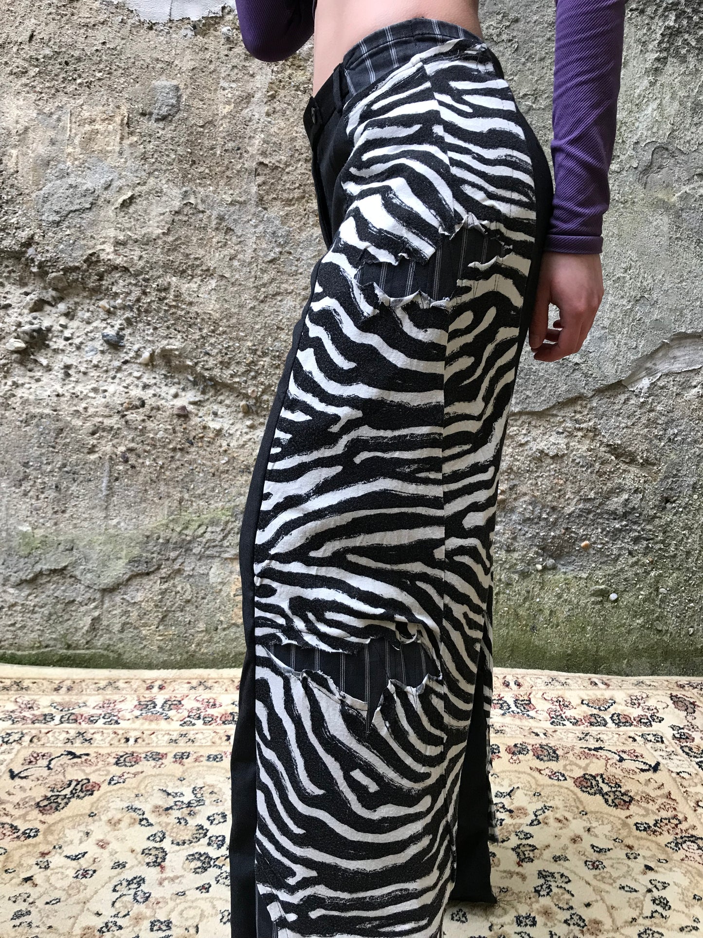Overlay zebra trousers