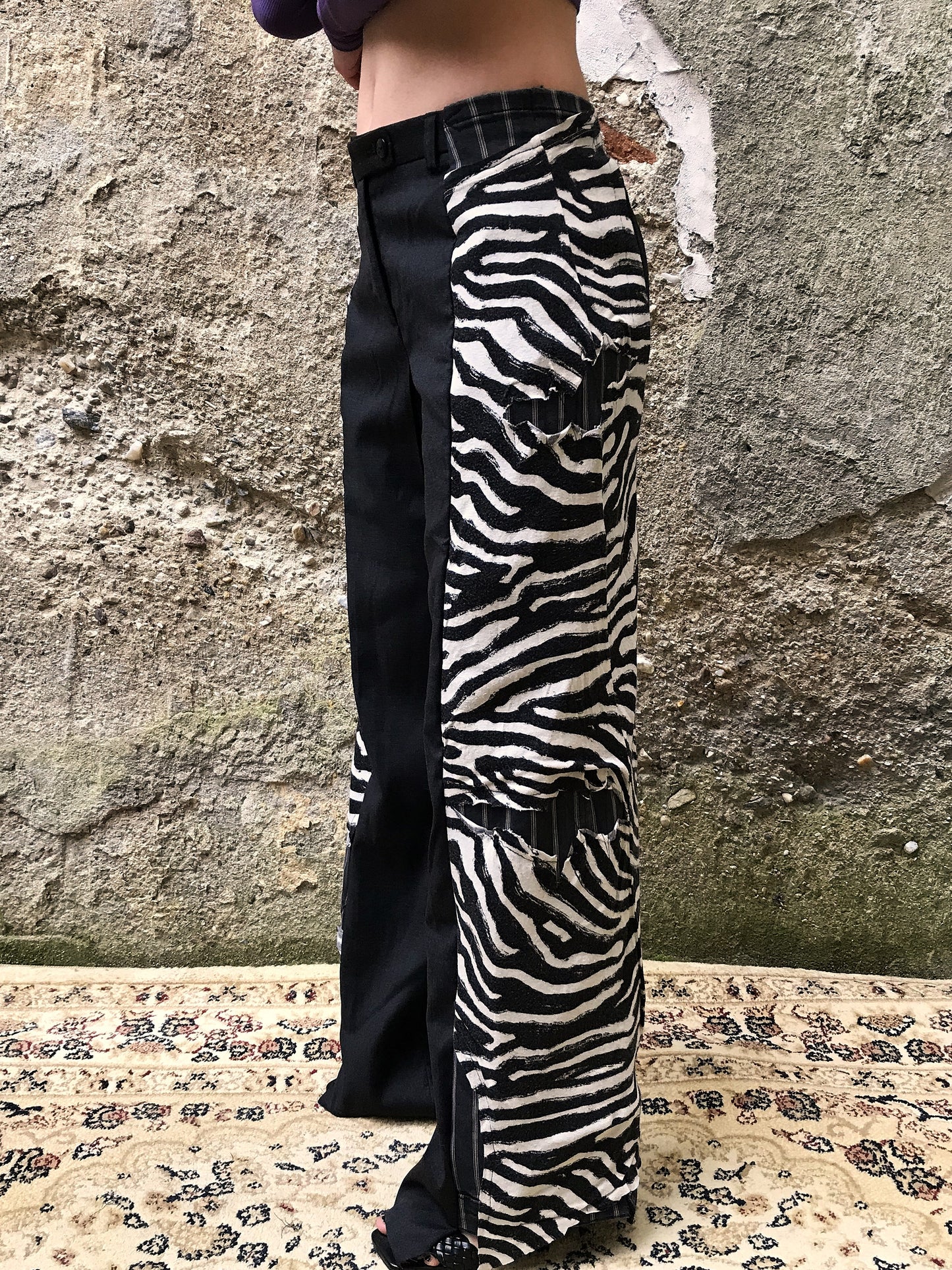 Overlay zebra trousers