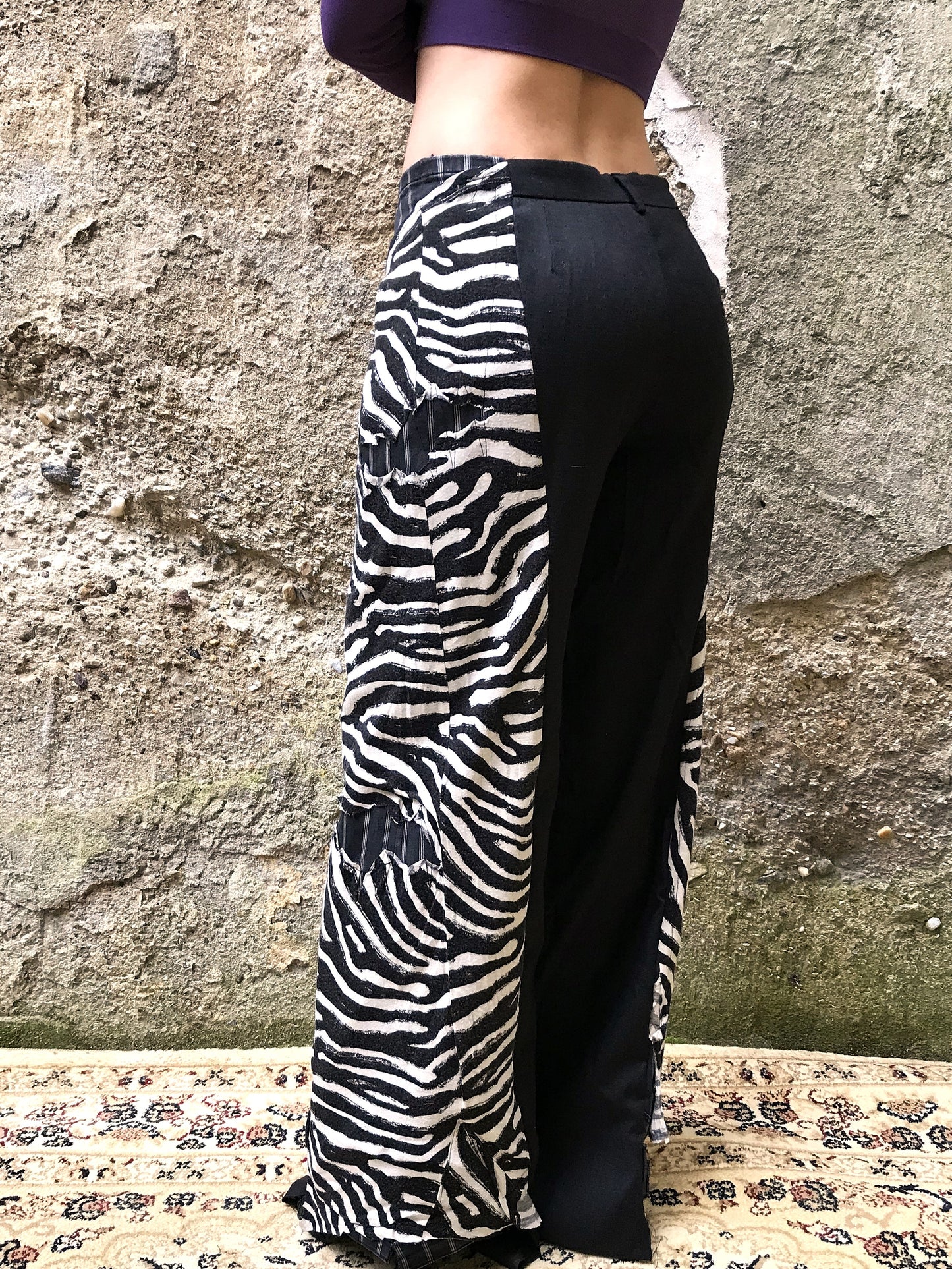 Overlay zebra trousers